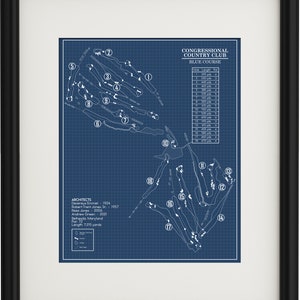 Congressional Country Club Blue Course Blueprint (Print)