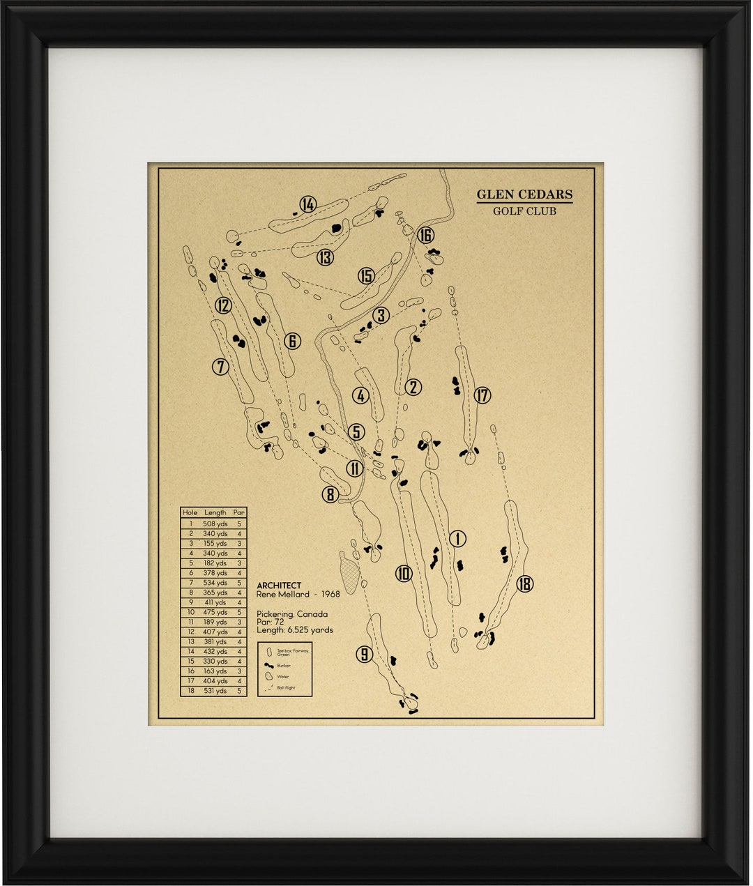 Glen Cedars Golf Club Outline print Etsy