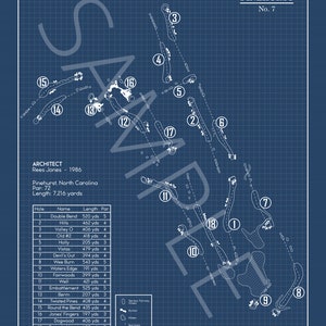 Pinehurst No. 7 Golf Course Blueprint (print) - Etsy