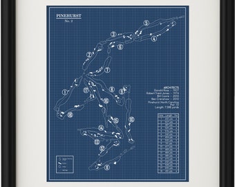 Pinehurst No. 2 Golf Course Blueprint (Print)