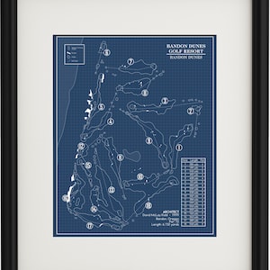 Plano del campo de golf Bandon Dunes (impresión)
