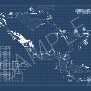 Streamsong Red Course Routing Streamsong Red Golf Course Blueprint (print) - Etsy