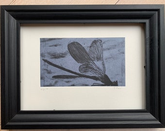 Fine Art Etching of a Dragonfly. Original hand pulled print.