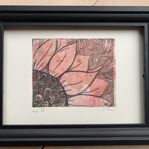 Fine Art Etching of a Sunflower. Original hand pulled print.