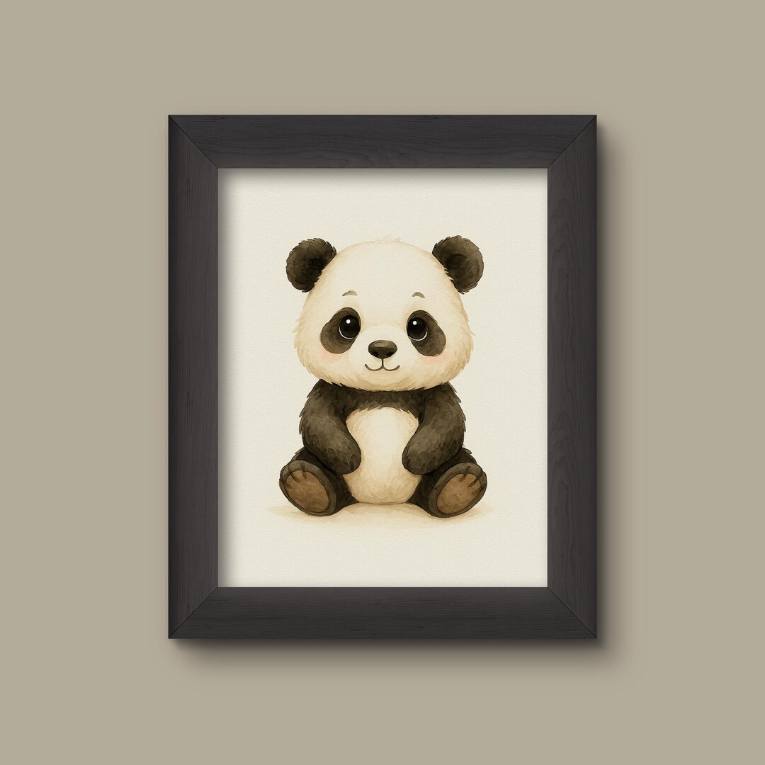 Baby Panda Nursery Wall Art Print – Watercolor Animal Wall Art - Etsy