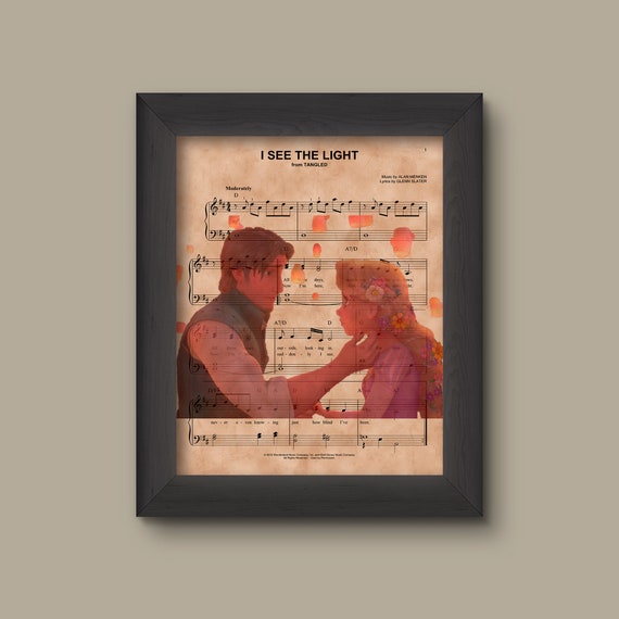 Disney Tangled Rapunzel Sheet Music Art Print Tangled Wedding Etsy