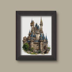 Disney Poster Watercolor Castle Print – Fairytale Fantasy Wall Art, Magic Kingdom Inspired Castle