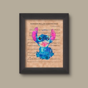 Lilo and Stitch Hawaiian Roller Coaster Ride Sheet Music Art Print