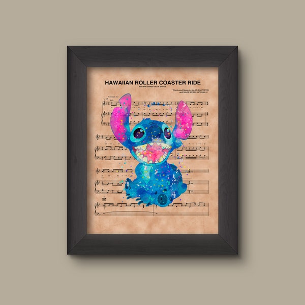 Lilo and Stitch Hawaiian Roller Coaster Ride Sheet Music Art Print