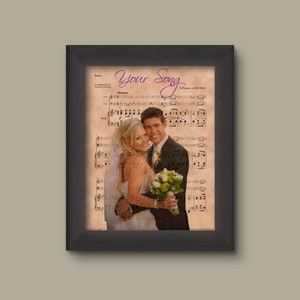 Personalized Wedding Gift For Couple, Wedding Sheet Music Art Print, Anniversary Gift For Husband, Wife, Unique Women And Mens Gift