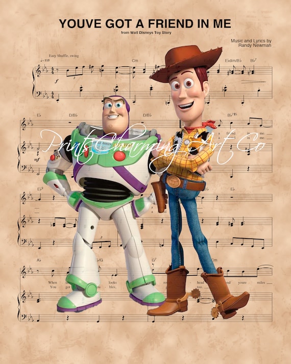 Toy Story Buzz Woody You Ve Got A Friend In Me Wall Etsy