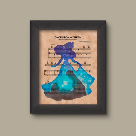 Disney Aurora Sleeping Beauty Sheet Music Art, Sleeping Beauty Gift, Once  Upon A Dream Sheet Music Print