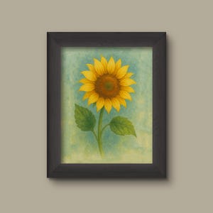 Botanical Sunflower Watercolor Art Print | Floral Wall Decor