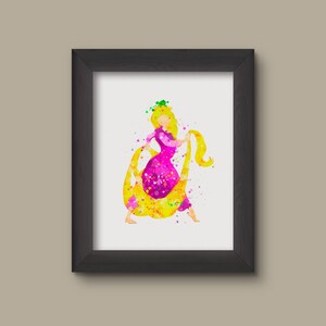Tangled, Rapunzel Watercolor Art Print