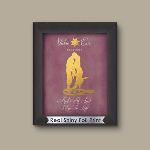 Disney Tangled Rapunzel  Foil Print, Art Print, Disney Princess Art, Wall Art, Disney Decor Valentine boyfriend gift husband gift