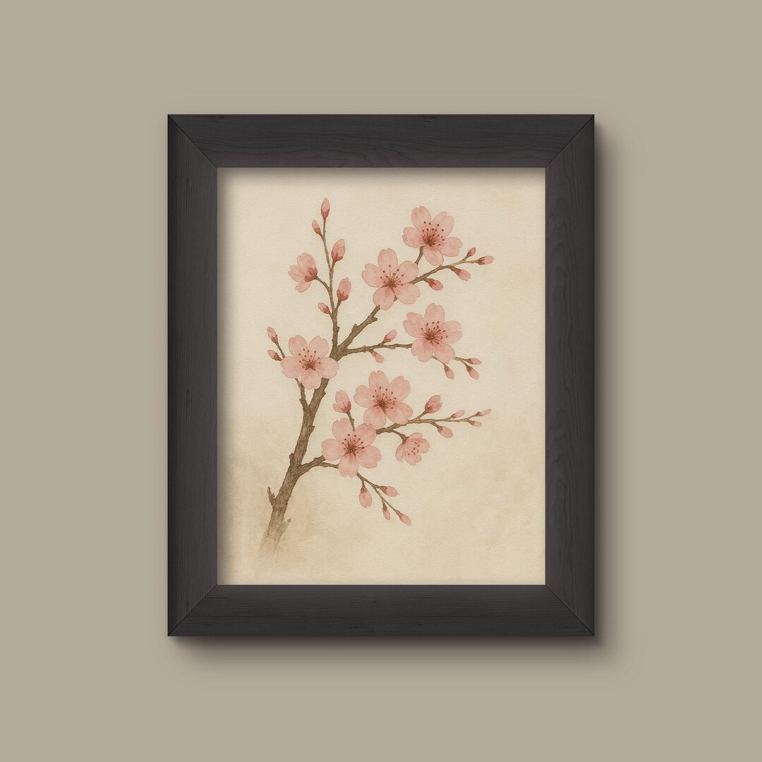 Pink Watercolor Cherry Blossom Art Print | Floral Wall Decor ...