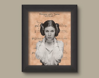 Disney Star Wars Princess Leia Organa Sheet Music Art Print