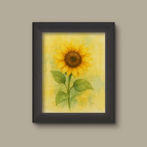 Sunflower Watercolor Art Print | Floral Wall Decor