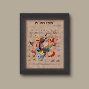 Disney Little Mermaid, Daughter of Triton Sheet Music Art Print