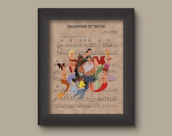 Disney Little Mermaid, Daughter of Triton Sheet Music Art Print