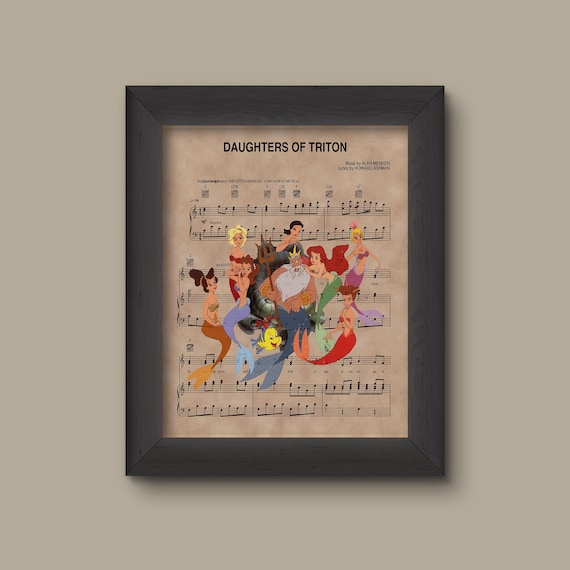 Disney Little Mermaid, Daughter of Triton Sheet Music Art Print - Etsy