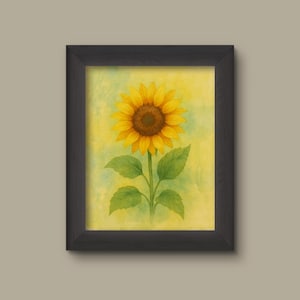 Rustic Sunflower Watercolor Art Print | Floral Wall Decor