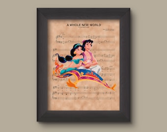 Aladdin and Jasmine Magic Carpet Ride A Whole New World Sheet