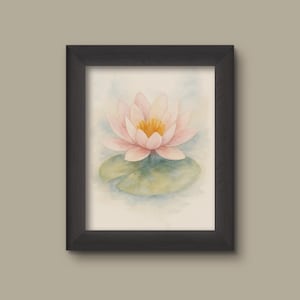 Watercolor Water Lilies Art Print | Floral Wall Decor | Botanical Flower Painting