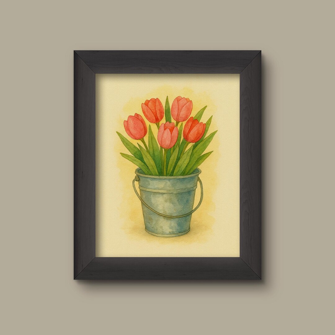 Watercolor Tulips Art Print | Floral Wall Decor | Botanical Flower ...