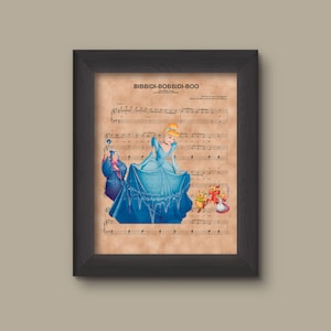 Cinderella,Fairy Godmother Bibbidi-Bobbidi-BooSheet Music Art Print