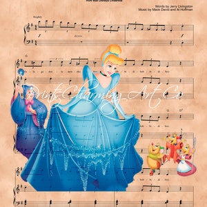 Cinderella,fairy Godmother Bibbidi-bobbidi-boosheet Music Art Print - Etsy