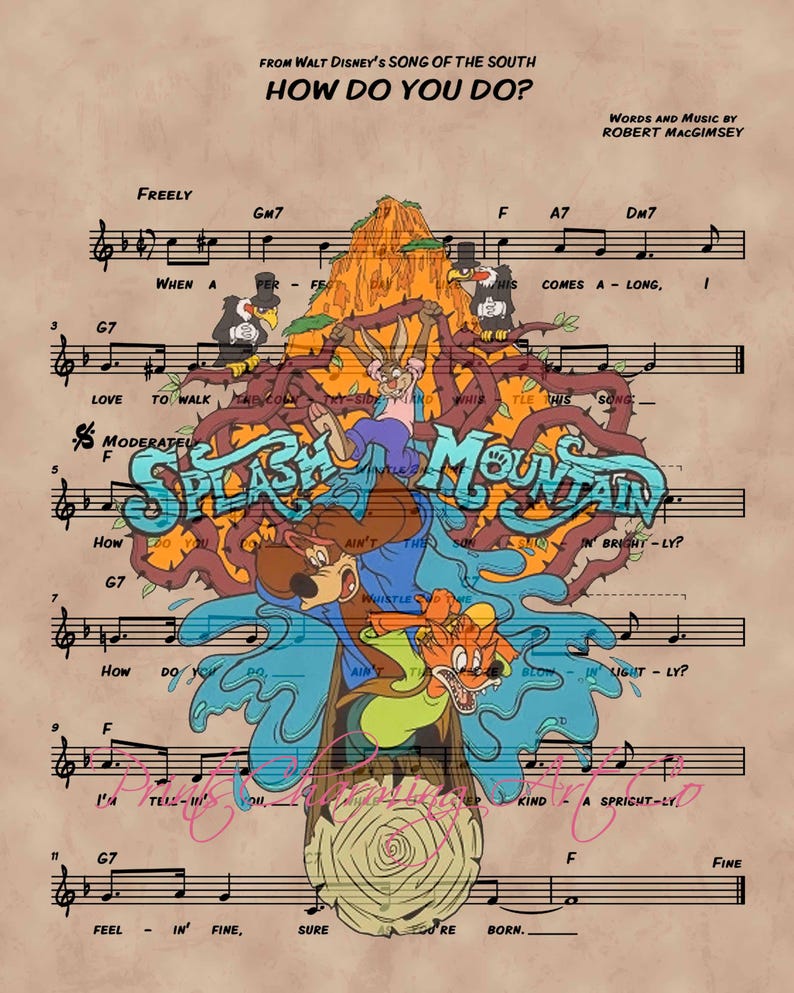 Splash Mountains, How Do You Do Sheet Music Art Print - Etsy