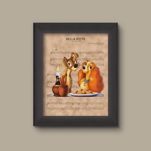 Disney Lady and the Tramp Belle Note Sheet Music Art Print