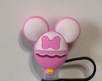 Pink Bow Character Straw Topper Straw Cover Beverage Protector for Stanley