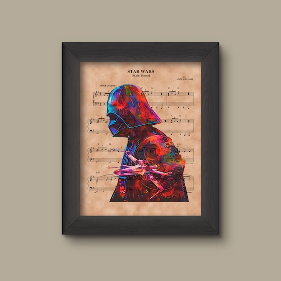 Disney Star Wars Theme Sheet Music Art Print, Darth Vader