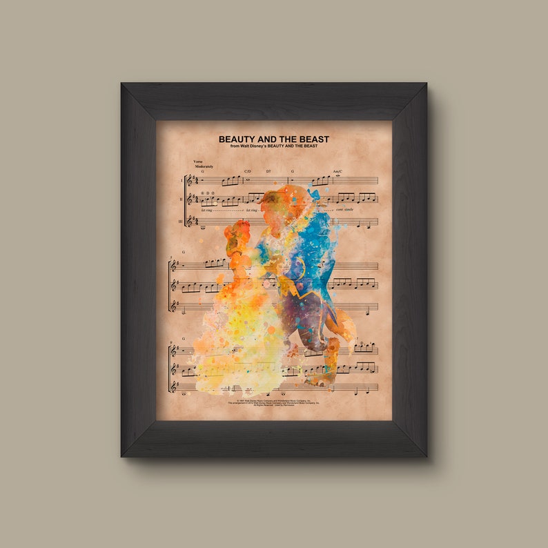 Beauty and the Beast  Art Print Wedding Gift