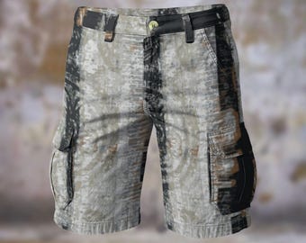 Cargoshort met camouflageprint: functionele outdoorshort voor heren