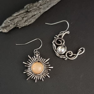 Celestial Earrings | Moon Earrings | Sun Earrings | Dangle Earrings | Witchy Earrings | Sun And Moon