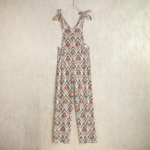 Tulip Damask Jumpsuit: Sleeveless Boho Romper, Summer Beachwear