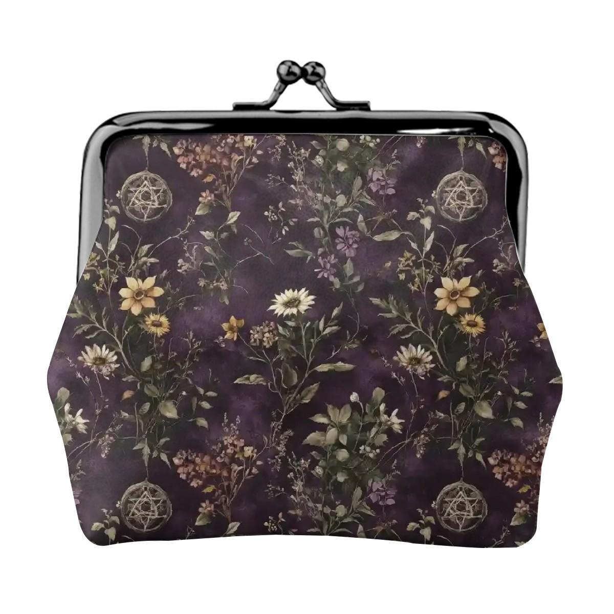 Witchy Floral Coin Purse, Gothic Kiss Lock Wallet - Etsy