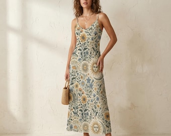 Vestido largo estilo Cottagecore Sun & Moon: vestido maxi bohemio de los 90