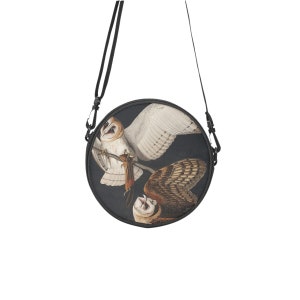 Midnight Owls Round Satchel Bag,  Witchy Bag, Gothic Bag