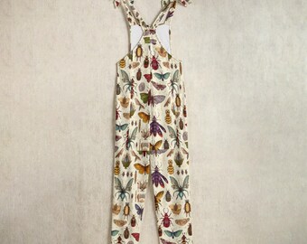 s*.様 House on the Hill Jumpsuit(insect) Insect Print Jumpsuit: Witchy Cottagecore Boho Overalls - Etsy