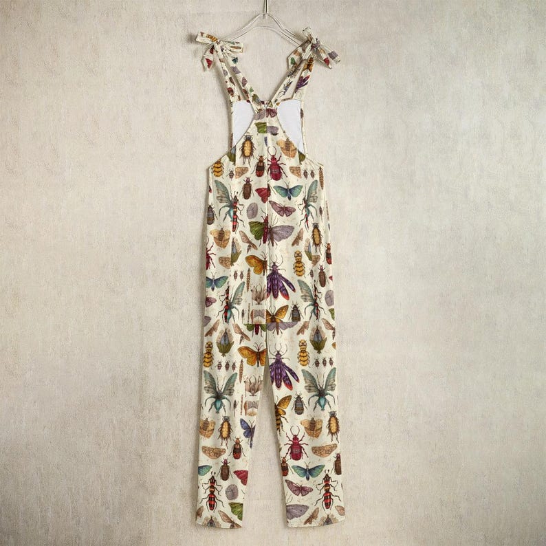 Insect Print Jumpsuit: Witchy Cottagecore Boho Overalls image 4