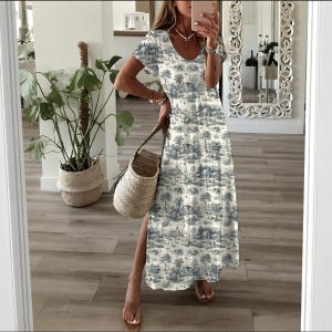 women's classic charm toile maxi dress Kara Toile Maxi Dress *Savannah Taylor Exclusive* White / S