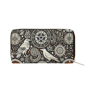 Pagan Vegan Leather Purse with Crow, Raven Design – Stylish and Functional image 4
