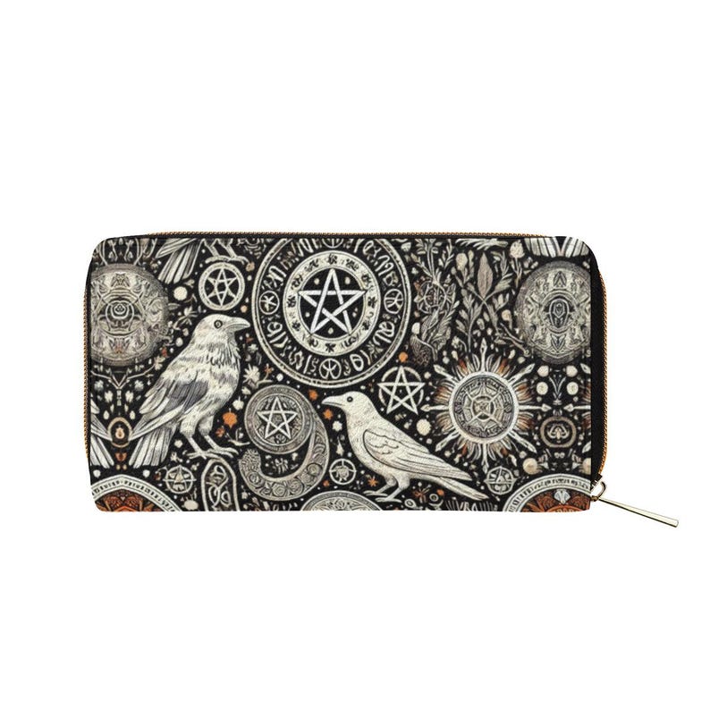 Pagan Vegan Leather Purse with Crow, Raven Design – Stylish and Functional image 4