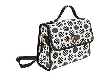Polka Dot Crossbody Bag: Retro-Damen Handtasche aus LKW-Plane
