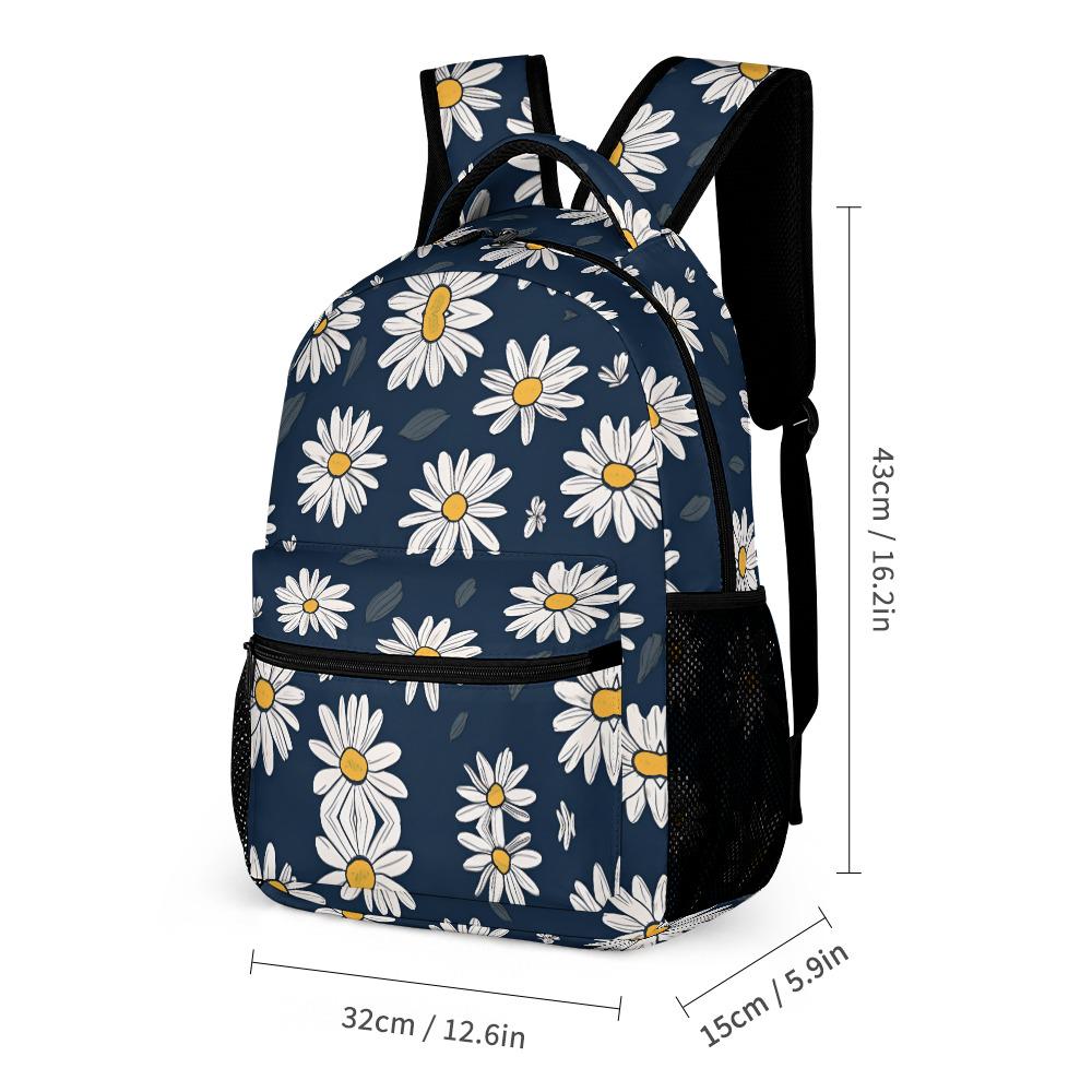 Daisy Backpack Set: Cottagecore Floral School Bag With Lunch Bag