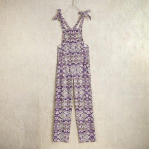 Mono con estampado de hongos morados / Mono veraniego estilo cottagecore de bruja / Mono bohemio de una pieza / Mono informal de punto suave para mujer